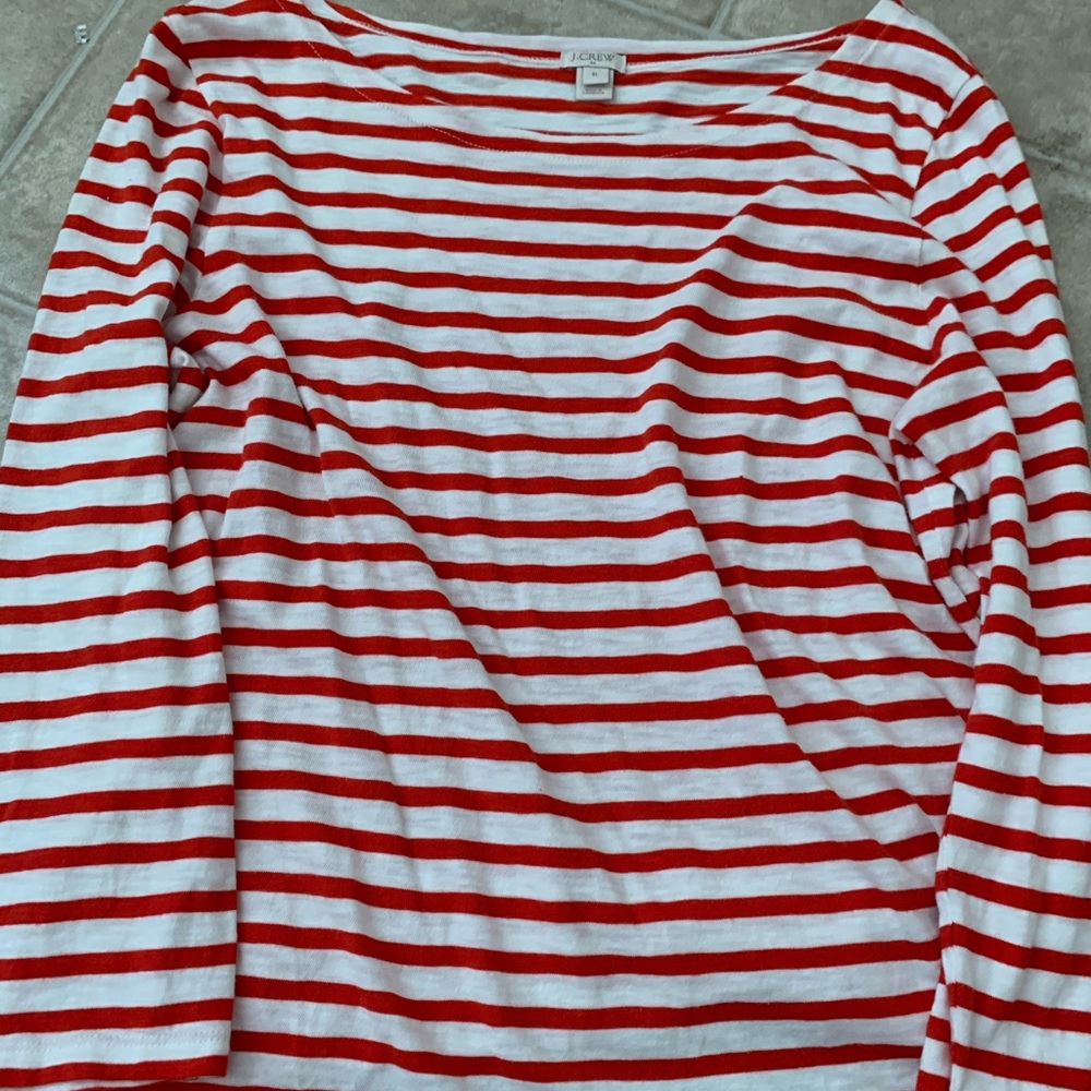 Red & white striped J-Crew Top